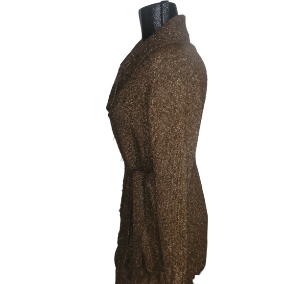 Penman's Brown Speckled Knit Cardigan with Belt S - Picture 5 of 7